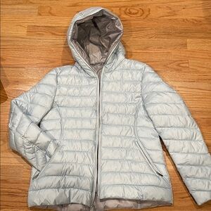 French Connection light blue and Silver Puffer Jacket